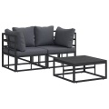 VidaXL - Garten-sofa metall, One Size, Schwarz