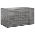 vidaXL, vidaXL Garten-Kissenbox PE Rattan 194x100x103 cm Grau