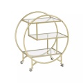 Beliani, Beliani Servierwagen Metall / Glas gold 3 Etagen COLTON