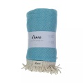 L'Anse - Badetuch Herringbone, One Size, Türkisblau
