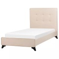 Beliani Polsterbett beige Lattenrost 90 x 200 cm AMBASSADOR