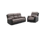 Vente-unique, Couchgarnitur mit Relaxfunktion 3+1 TOLZANO Microfaser Kunstleder Couchgarnitur mit Relaxfunktion 3+1 TOLZANO Microfaser Kunstleder