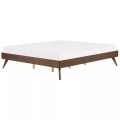 Beliani Holzbett dunkles Braun Lattenrost 180 x 200 cm BERRIC