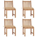 vidaXL Gartenstühle 4 Stk. mit Kissen Massivholz Teak