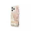 Guess - iPhone 14 Pro Max Hardcase Hülle Liquid Glitter Paisley (GUHCP14XLFLSD) - Gold / Transparent