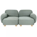 Beliani - 2 Sitzer Sofa aus Stoff Modern AMLI, One Size, Grün Bedruckt