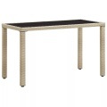 Gartentisch Grau 123 x 60 x 74 cm Poly Rattan