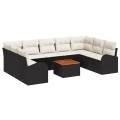 VidaXL - Garten-sofa poly-rattan, One Size, Schwarz