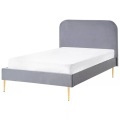 Beliani - Bett mit Lattenrost aus Samtstoff  FLAYAT, 120X200CM, Taubengrau