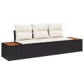 VidaXL - Modulares sofa poly-rattan, One Size, Schwarz