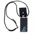 Cadorabo Handy Kette für Apple iPhone XS MAX in SCHWARZ SILBER – Silikon Necklace Umhänge Hülle mit Gold Ringen, Kordel Band Schnur und abnehmbarem...