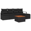 VidaXL - Garten-sofa poly-rattan, One Size, Schwarz