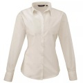 Popeline Bluse Arbeitshemd, Langärmlig Damen Beige 44