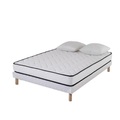 Matratzen-set Komfort 160x200 | Schaumstoff 25kgm2 | 18 Cm | 2 Kissen Aus Memory-flocken 60x60cm | Einlegerahmen Unisex Weiss 160X200CM