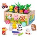 Activity-board - Karotte Absteckspiel Holz | Kinderspielzeug aus Motorikspielzeug, One Size, Multicolor