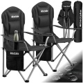 TecTake, Tectake - Gepolsterter Campingstuhl MTX, faltbar, mit Getränkehalter, 55 CM, Schwarz