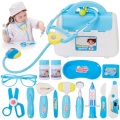 Activity-board, Arztkoffer Kinder Holzarztkoffer Kinderspielzeug Mit Stethoskop, Edelstahltablett Und Arzttasche Unisex Blau ONE SIZE