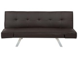Beliani Schlafsofa Kunstleder braun BRISTOL klein
