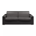 LINEA SOFA - Schlafsofa mit Matratze 4-Sitzer Kunstleder - Schwarz - Liegefläche mit Lattenrost: 160 cm - Matratzenhöhe: 18 cm mit Memory Schaum - CALITO, One Size