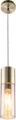GLOBO ANNIKA Hängeleuchte messing matt, Glas amber, Textilkabel braun, D:105, H:1525,