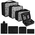 Packung Mit 8 Packwürfeln, Koffer-organisationswürfel, Mit Schuhbeutel, Wäschesack, Reise-organisatoren, Kleidersäcke, Für Rucksack, Unisex Schwarz ONE SIZE