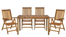 Garten Sitzgruppe Akazie 135x80 (5-tlg)