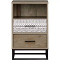 Nachtkommode Mailbox natur grau 39x38x62