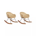 Beliani, Beliani - Schaukelstühle 2er Set aus Rattan Boho LAVINIO, One Size, Nude