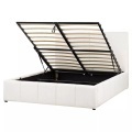 Beliani - Bett mit Stauraum aus Stoff Modern CASTELNAVET, 160X200CM, Schneeweiss