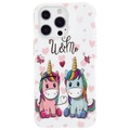 iPhone 15 Pro - Nachtleuchtende Silikon Hülle Einhorn