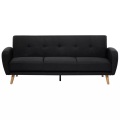 Beliani 3-Sitzer Sofa Polsterbezug schwarz verstellbar FLORLI