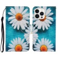 iPhone 14 Pro Max - Leder Etui Hülle Margeriten