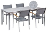 Beliani, Gartentisch Set aus Sicherheitsglas Modern COSOLETOGROSSETO Gartentisch Set aus Sicherheitsglas Modern COSOLETOGROSSETO