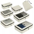 Koffer Organizer Packing Cubes 7-teiliges Koffer Organizer Set Packing Cubes Pet Recycled Packing Bags For Suitcase Suitcase Organizer (beige) Unisex Beige Glow ONE SIZE