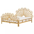 Bett mit Lattenrost aus Rattan Boho FLORENTINE Bett mit Lattenrost aus Rattan Boho FLORENTINE