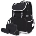 Only-bags.store - Rucksäcke Daypack Schulranzen, Grundschule Mittelschule Tasche Schulranzen Set Federmäppchen, Kinderrucksack Laptop, One Size, Schwarz