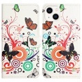 iPhone 12 / 12 Pro - Leder Hülle Schmetterling