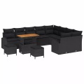 VidaXL - Garten-sofa poly-rattan, One Size, Schwarz