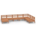 vidaXL 8-tlg. Garten-Lounge-Set Massivholz Kiefer Honigbraun