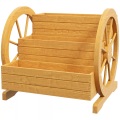 Northio, Northio - Blumenkasten mit Wagenrad, 61 x 62 57 cm, wetterbeständig, wasserabweisend, 3 Etagen, Entwässerungslöchern, Tannenholz, Teak, One Size