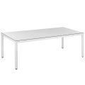 Gartentisch Rattan weiss Glasplatte 220