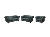 Chesterfield Garnitur 3+2+1 - Büffelleder - Graugrün - BRENTON Chesterfield Garnitur 3+2+1 - Büffelleder - Graugrün - BRENTON