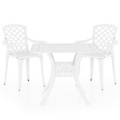 vidaXL 3-tlg. Bistro-Set Aluminiumguss Weiß