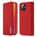 Apple, Dux Ducis - iPhone 12 / iPhone 12 Pro Flip Wallet Cover Echtleder Tasche Wish Series - Rot
