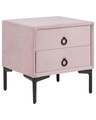Nachttisch Aus Samtstoff Modern Sezanne Unisex Pink ONE SIZE