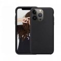 Avizar - Hülle iPhone 15 Pro Silikon Mikrofaser, Schwarz