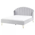 Bett mit Lattenrost aus Samtstoff Retro AMBILLOU Bett mit Lattenrost aus Samtstoff Retro AMBILLOU