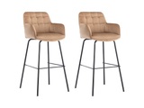 Vente-unique, Barhocker 2erSet Samt Metall PEGA Barhocker 2erSet Samt Metall PEGA