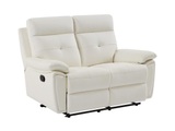Relaxsofa 2-Sitzer - Leder- Weiß - VINETA Relaxsofa 2-Sitzer - Leder- Weiß - VINETA
