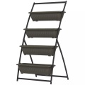 Northio - Pflanzenständer, Blumenständer Mit 4 Etagen, Pflanzenregal Mit Löchern, Pflanzentreppe Blumenregal Für Garten, Stahl, Braun, 76 X 79 X 162 Cm, 80cm